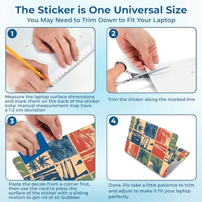 Reusable Universal Laptop Skin Sticker, Cut to Fit for 11.6–15.6 Inch Laptops, Waterproof Protective Film, No-Residue - Palm Stamp - color: Palm Stamp