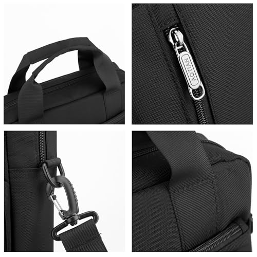 Men's 13-inch Laptop Messenger Bag Oxford Large Shoulder Bag Business Waterproof Casual Black Crossbody Bag for Work Travel Outdoor