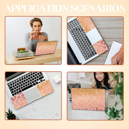 SUPERDANT 3Pcs Gold Leopard Print Laptop Skin 14.9x10.6in Trimmable Removable PVC Decal Wrap Sticker Cover for 12 13 14 15 15.6 Inch Notebook Personalized Art Protector Colorful - style: Gold Leopard Print