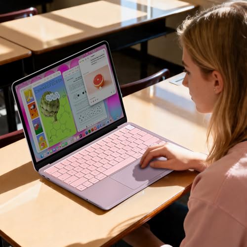 EooCoo Keyboard Cover Skin for MacBook Neo, Pro 14/16, Air 13/15, Blush | Invisible, Anti Fingerprints & Dust, for 2026-2021 M5-M1 Pro/Max MacBook Pro 14/16, M5-M2 MacBook Air 13/15, MacBook Neo 13 - color: Blush Clear