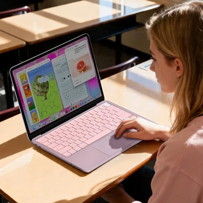 EooCoo Keyboard Cover Skin for MacBook Neo, Pro 14/16, Air 13/15, Blush | Invisible, Anti Fingerprints & Dust, for 2026-2021 M5-M1 Pro/Max MacBook Pro 14/16, M5-M2 MacBook Air 13/15, MacBook Neo 13 - color: Blush Clear