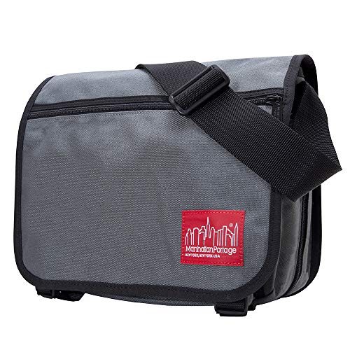 Manhattan Portage Europa Messenger Bag (SM) Expandable With Laptop Sleeve Water Resistant Luggage Attachment 1000D Cordura For Work College Travel (Grey) - color: Grey, size: Small
