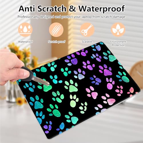 Laptop Skin Sticker Decal 15.6 Inch,12 13 13.3 14 15 15.6 in Laptop Netbook Skins for Notebook,Art Decal Removable Waterproof Scratch Resistant,Universal Vinyl Cover,Colorful Glitter Paw - color: Colorful Glitter Paw