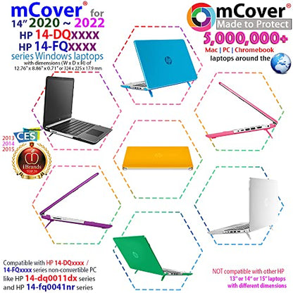 mCover Case Only Compatible for 2020~2022 14" HP 14-DQxxxx / 14-FQxxxx Series Windows PC (NOT Compatible with Any Other HP Models) - Red - color: Red