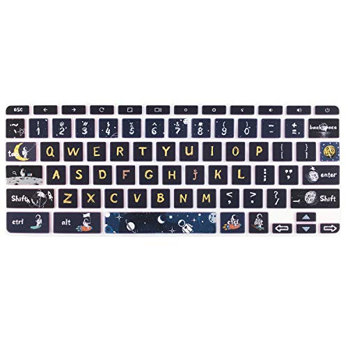 Keyboard Cover Skin for HP Chromebook 11 x360 11.6,G2/G3/G4/G5/G6 EE/G7 EE 11.6, 14-ca 14-ak14-X Series/HP Chromebook 14 G2 G3 G4 Keyboard Protector,Spaceman - color: Spaceman