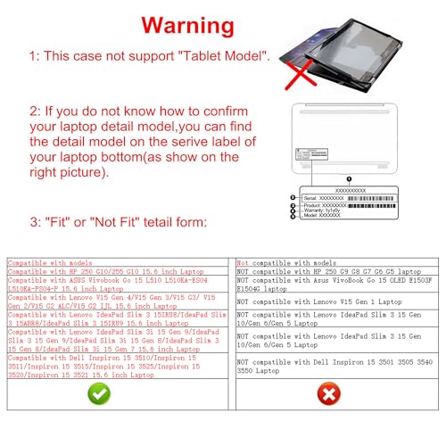 Protective Case Cover for HP 250 G10/255 G10,Case for ASUS Vivobook Go 15 L510 L510KA-ES04,Case for Lenovo V15 Gen 4/V15 Gen 3/V15 Gen 2/IdeaPad Slim 3 15IRU8/IdeaPad Slim 3 15IRU9,Starry - color: Starry Night