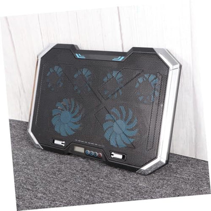 Adjustable Laptop Cooling Pad with Fans and Dual USB Ports RGB LED Light Effects Iron Hollow Shell for Efficient Heat Dissipation Suitable for Laptops Up to Silent Portable Cooler