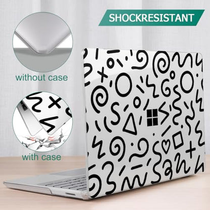 Case for Surface Laptop 5/4/3 13.5" Abstract Line | Hard Shell Case with Keyboard Cover & Screen Protector. Fits Surface Laptop 5/4/3 13.5" Metal Palm Rest Models 1951/1868. - color: Abstract Line
