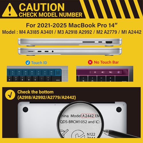IBENZER Compatible with MacBook Pro 14 Inch Case 2026 2025 2024 2023 2022 M5 M4 M3 M2 M1 A3434 A3112 A3185 A3401 A2918 A2992 A2779 A2442 Mac Pro/Max,HardShellCase&KeyboardCover,Sakura,T14SKPK+1 - color: Sakura Pink, size: For Macbook Pro 14" with Touch ID