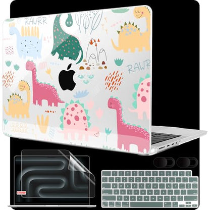 MEEgoodo Case for MacBook Pro 16 inch 2026 2024 2023 2021, Laptop Hard Shell Compatible with M5 M4 M3 M2 M1 Pro/Max Chip, Fit Model A3429/A3428/A3403/A3186/A2991/A2780/A2485, Cute Dinosaurs - color: Cute Dinosaurs