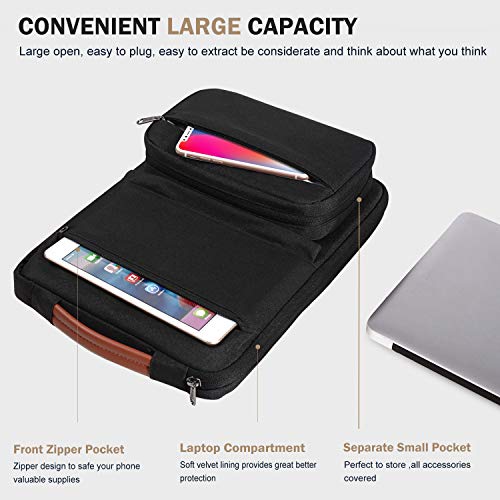 Voova Laptop Sleeve Case 13 14 Inch Compatible with MacBook Air 13 M2/M3/M4, MacBook Pro 13/14,13.5”Surface Laptop 4/5,Chromebook 14,2 in 1 Waterproof Computer Bag with Detachable Accessory Pouch - color: Black, size: 13-14 Inch (13.4 x 9.84 x 1.18 in)