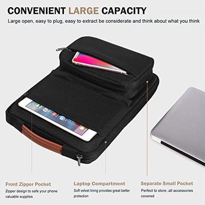 Voova Laptop Sleeve Case 13 14 Inch Compatible with MacBook Air 13 M2/M3/M4, MacBook Pro 13/14,13.5”Surface Laptop 4/5,Chromebook 14,2 in 1 Waterproof Computer Bag with Detachable Accessory Pouch - color: Black, size: 13-14 Inch (13.4 x 9.84 x 1.18 in)