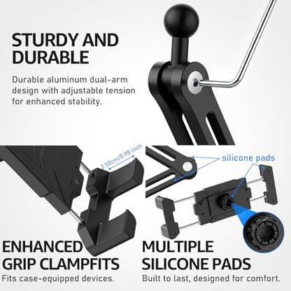 Tablet Wall Mount Holder for iPad, 4.7-15.6" | 360° Rotation Adjustable, Aluminum Extendable Arm, iPad mini/Air/Pro/Galaxy Tab/Kindle, Kitchen Home Office - size: 2 Arm Pro-Up to 15.6"