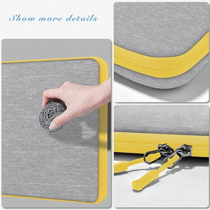 Hseok Laptop Case 13.3 14 inch Sleeve, Rainproof & Shockproof Carrying Case Compatible with MacBook Pro/Neo 14 M5/M4/M3/M2/M1,13.3 MacBook Air/Pro,XPS 14 and Most 13"-14" Notebook Tablet,Gray-Yellow - color: Gray-yellow