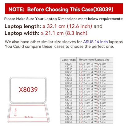 Smatree Hard EVA Protective Sleeve Compatible for 14 inch ASUS Chromebook CX1405, for 14 inch ExpertBook B9 OLED/P1, for Vivobook 14 Case (X8039) | Compatible for 14 inch ASUS Chromebook CX1405, for 14 inch ExpertBook B9 OLED/P1, for Vivobook 14 Case (X80