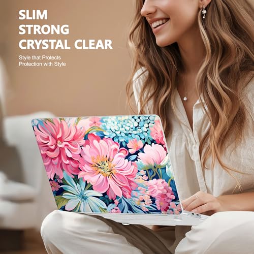 May Chen Case for MacBook Pro 13 inch M2 2023,2022,2021,2020 A2338 M1 A2251 A2289, Plastic Hard Shell Case for MacBook Pro 13" with Touch Bar Fits Touch ID, Flowers Painting - color: Flowers painting
