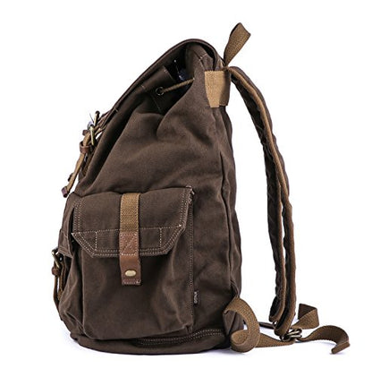 GOOTIUM 21101CF Specially High Density Thick Canvas Backpack Rucksack,Coffee - color: Coffee, size: Large