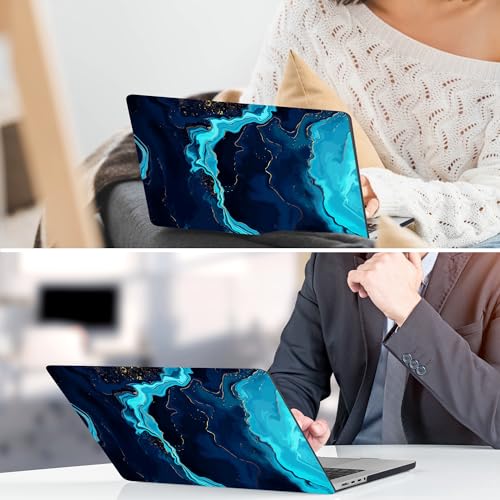 DONGKE for MacBook Air 13 Inch Case M5 2026 M4 2025 M3 M2 2024-2022 A3449 A3240 A3113 A2681, Plastic Hard Shell & Keyboard Cover & Screen Film for MacBook Air 13.6 Inch Case - Blue Marble - color: Blue Marble D077