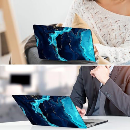 DONGKE for MacBook Air 13 Inch Case M5 2026 M4 2025 M3 M2 2024-2022 A3449 A3240 A3113 A2681, Plastic Hard Shell & Keyboard Cover & Screen Film for MacBook Air 13.6 Inch Case - Blue Marble - color: Blue Marble D077