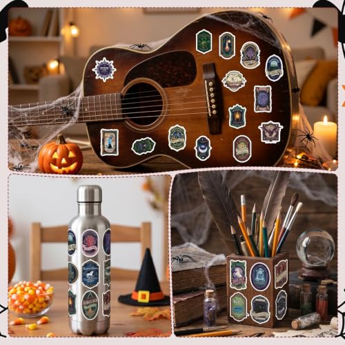 100 Pcs Halloween Potion Label Stickers, Dark Apothecary Decals | Spooky Witch Magic Sticker Pack, for Jar Laptop Water Bottle Scrapbook Craft Party Favor, Vinly, Waterproof - style: Halloween Apothecary Potion