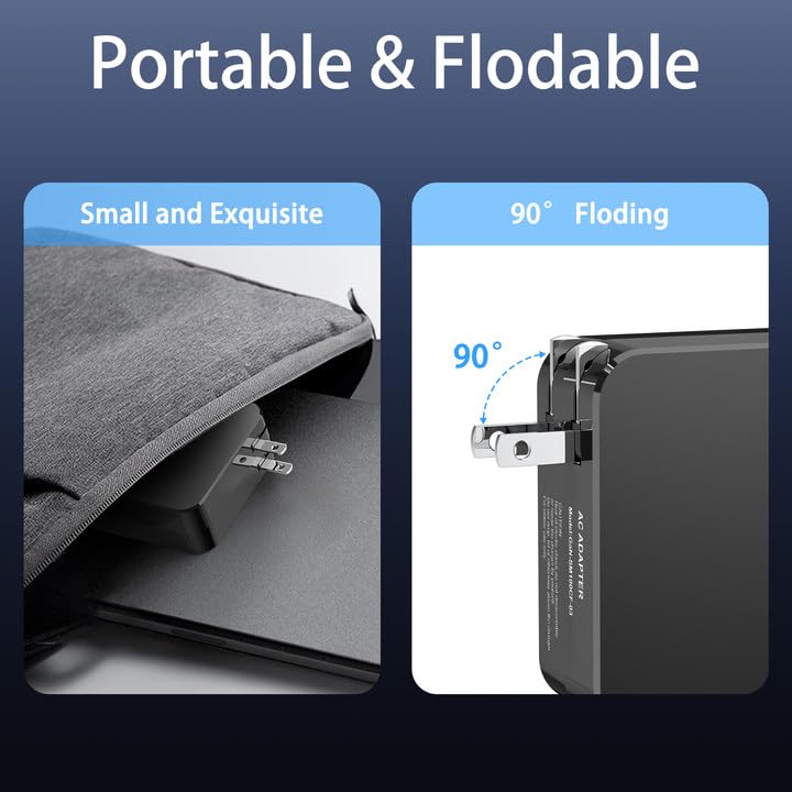 NNQEKBUF 100W GaN Universal Laptop & MacBook Charger – 13-in-1 Foldable Adapter with USB-C PD, Compatible with MacBook Pro/Air, HP, Dell, Lenovo, ASUS, Acer, Samsung, Toshiba – Smart Safety