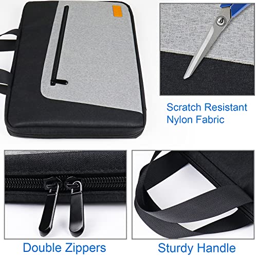 Laptop Sleeve, Slim Durable Notebook Computer Protection Case Business Briefcase Handle Bag Compatible with 14 15 15.4 inch MacBook Pro HP Dell Acer Asus Chromebook, Black/Grey - size: 15 Inch