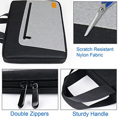 Laptop Sleeve, Slim Durable Notebook Computer Protection Case Business Briefcase Handle Bag Compatible with 14 15 15.4 inch MacBook Pro HP Dell Acer Asus Chromebook, Black/Grey - size: 15 Inch