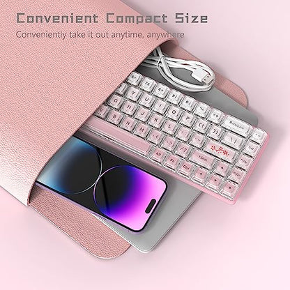 Womier 60% Keyboard Gaming Pink - Wired Pink Creamy Mechanical Keyboard | Hot-Swappable RGB Custom Mini Key board with Arrow Keys/Software Supported, Prelubrication Linear Switch (WK68-Pink) - color: WK68-Pink