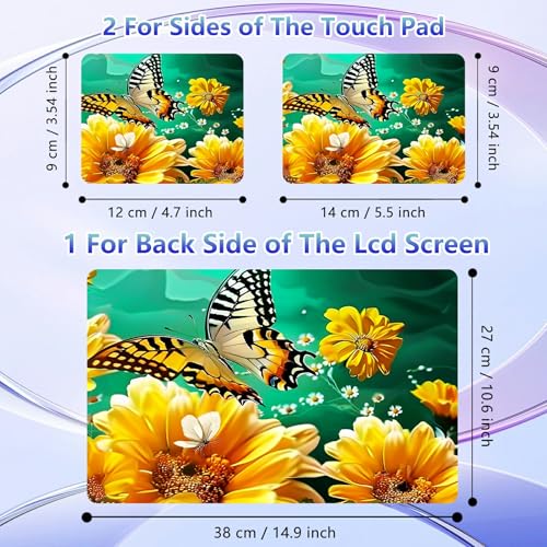 Laptop Skin Sticker Decal Cover,Daisies and Flowers Butterfly | DIGTIALL Universal Laptop Skin Sticker, Waterproof Removable Notebook Decal Protector Cover for 12 13 14 15 Inch Laptops - color: Daisies And Flowers Butterfly