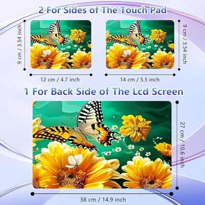 Laptop Skin Sticker Decal Cover,Daisies and Flowers Butterfly | DIGTIALL Universal Laptop Skin Sticker, Waterproof Removable Notebook Decal Protector Cover for 12 13 14 15 Inch Laptops - color: Daisies And Flowers Butterfly