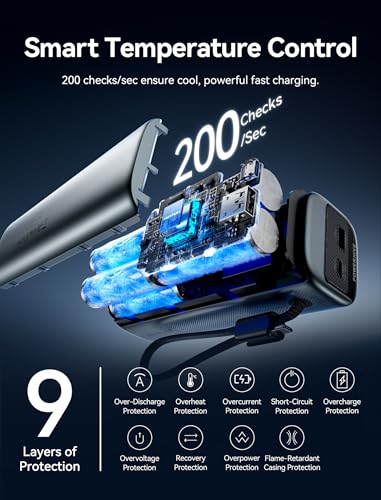 VENTION Powerhive 27000mAh Laptop Power Bank, 200W, Built-in and Extra 240W USB-C Cables, Portable Laptop Charger, Digital Display, for iPhone 17/16/15/14/13 Pro Max, MacBook, Dell, HP, Galaxy S24