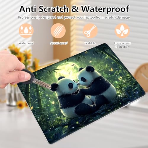 Laptop Skin Sticker Decal 15.6 Inch,12 13 13.3 14 15 15.6 in Laptop Netbook Skins for Notebook,Art Decal Removable Waterproof Scratch Resistant,Universal Vinyl Cover,Panda Couple Forest - color: Panda Couple Forest