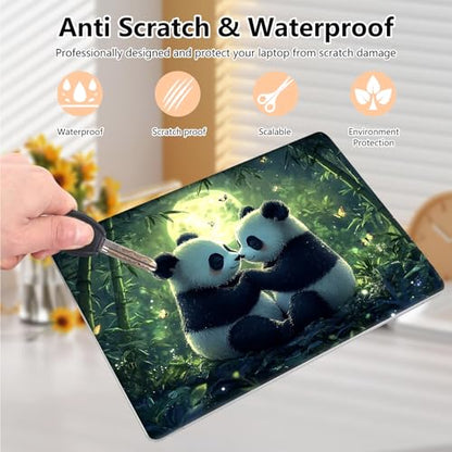 Laptop Skin Sticker Decal 15.6 Inch,12 13 13.3 14 15 15.6 in Laptop Netbook Skins for Notebook,Art Decal Removable Waterproof Scratch Resistant,Universal Vinyl Cover,Panda Couple Forest - color: Panda Couple Forest
