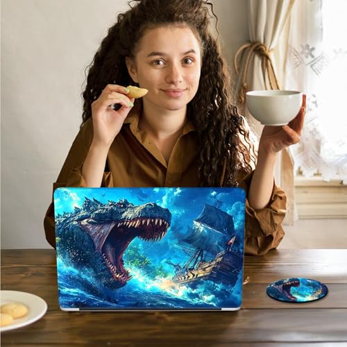 Laptop Skin Sticker Decal 15.6 Inch,12 13 13.3 14 15 15.6 in Laptop Netbook Skins for Notebook,Art Decal Removable Waterproof Scratch Resistant,Universal Vinyl Cover,Blue Glitter Dinosaur - color: Blue Glitter Dinosaur
