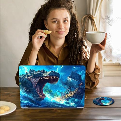 Laptop Skin Sticker Decal 15.6 Inch,12 13 13.3 14 15 15.6 in Laptop Netbook Skins for Notebook,Art Decal Removable Waterproof Scratch Resistant,Universal Vinyl Cover,Blue Glitter Dinosaur - color: Blue Glitter Dinosaur