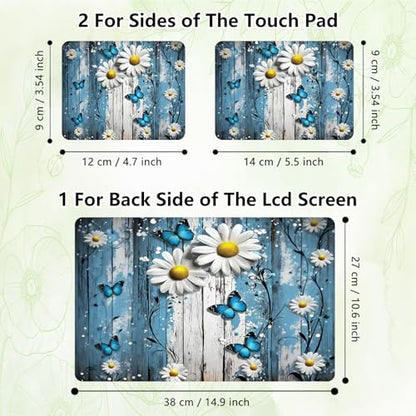 Laptop Skin Sticker Decal, Universal Reusable Vinyl Laptop Cover for 12" 13" 13.3" 14" 15" 15.4" 15.6" Notebook PC, Reusable Waterproof Scratch-Resistant with 2 Wrist Pads,Chrysanthemum Butterfly - color: Chrysanthemum Butterfly