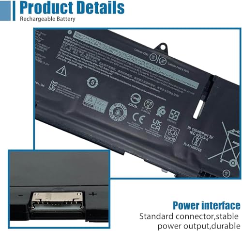 66DWX Laptop Battery Compatible with Dell Latitude 7340 7350 7440 7450 7640 7650 Series Notebook 086D0Y 86D0Y 00HYH8 0HYH8 11.4V 57Wh 4878mAh - size: 10.51*3.52*0.25 inch 66DWX