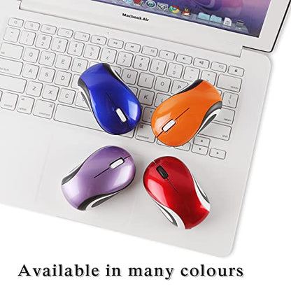 Wireless Mini Mouse, Blue, 1000 DPI, USB Receiver, Smooth Surface, Easy to Carry - color: Blue
