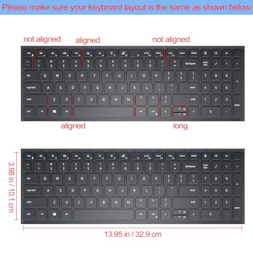 Keyboard Cover for Dell Inspiron 15 3000 5000 7000 3510 3511 3515 3525 3530 3535 5510 5515 5518 7510 15.6", Inspiron 16 7610, Vostro 15 3510 5510 5515, Latitude 3520, Cute Bunny - color: Cute Bunny