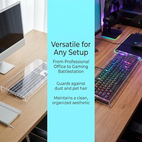 Keyboard Protector Cover, 14 Inch Clear Acrylic Laptop Shield, Cat Proof Dust Guard Accessory Home Office Gaming Desktop Setup