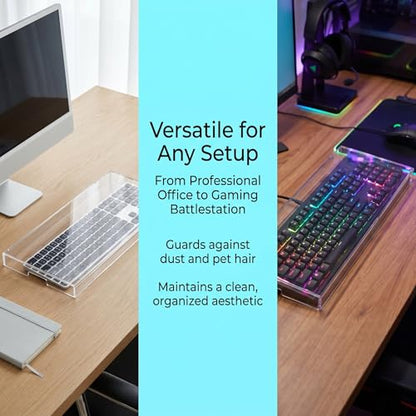 Keyboard Protector Cover, 14 Inch Clear Acrylic Laptop Shield, Cat Proof Dust Guard Accessory Home Office Gaming Desktop Setup