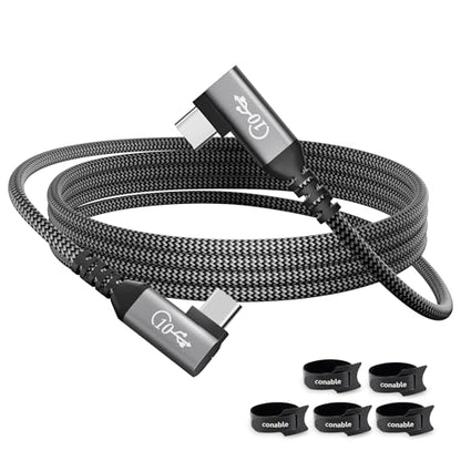 1FT USB C Cable 90 Degree, USB C 3.1 Gen 2 Cable, 4K Monitor Video Output, 10Gbps High Speed Data Transfer, 100W Fast Charging, Compatible with iPhone 17, MacBook, Dell XPS, CarPlay, Portable Monitor - size: 1FT