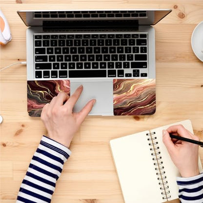 Universal Laptop Skin, DIY Cut-to-Fit Vinyl Cover Compatible with HP, Dell, Lenovo, Mac (13.3" to 15.6"), Anti-Scratch, No Residue & Bubble-Free Protective Decal Sticker, Burgundy Gold Marble - color: Burgundy Gold Marble