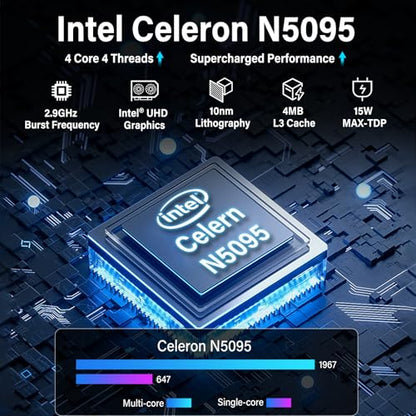 10.1 inch Industrial Embedded Panel PC, Win 11 Computer with 10 Points Touchscreen Tablet, Celeron N5095 8GB RAM/128GB ROM, Dual HDMI 2.0 WiFi 5 Bluetooth 5.0 for Office/Automation/Kiosk/Bar/Warehouse