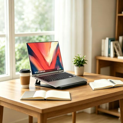 Laptop Stand for Desk ABS+Metal Portable Computer Riser Notebook Holder Printer Stand Office Desk Accessories Compatible with MacBook Air, Pro, Dell, HP, Lenovo and All 10-17" Laptops - color: Z-Black