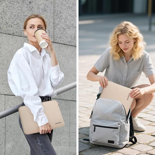 RAINYEAR 14 Inch Laptop Sleeve Case Compatible with 14 Inch Laptop Computer PC Notebook Ultrabook, Protective Soft Padded Lightweight Laptop Carrying Bag Cover, Khaki - color: Khaki, size: 14 Inch