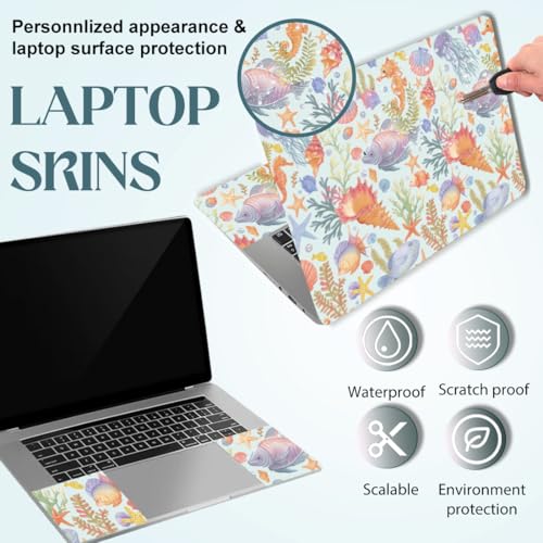 SUPERDANT Laptop Skin Sticker Marine Life Laptop Decals Personalized Universal Notebook Computer Wrap Vinyl Skin Stickers Cover Art Decal Removable 12-15.6 Inch Waterproof Scratch-Resistant Gifts - style: Marine Life