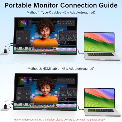 Innoview 23.8” 4K Large Portable Monitor, UHD (3840*2160) 100%sRGB IPS Speakers USB-C HDMI Work Home Second Monitor W/180°Adjustable Stand for Laptop, Desktop, Macbook, Phones, Tablet, PS5/4, Switch - size: 23.8 Inches