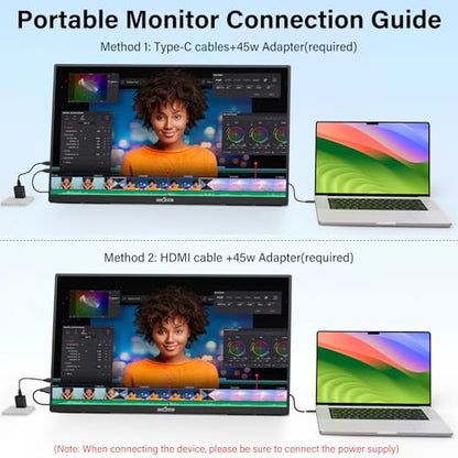 Innoview 23.8” 4K Large Portable Monitor, UHD (3840*2160) 100%sRGB IPS Speakers USB-C HDMI Work Home Second Monitor W/180°Adjustable Stand for Laptop, Desktop, Macbook, Phones, Tablet, PS5/4, Switch - size: 23.8 Inches