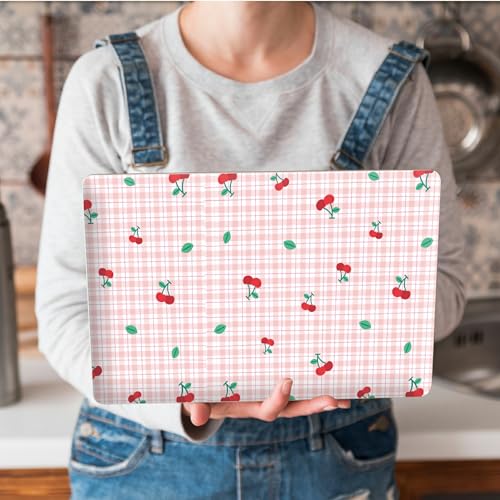 Universal Laptop Skin Sticker with 2 Wrist Pad Skins, Waterproof Scratch Resistant Vinyl Laptop Cover Decal, Cut to Fit for 11–15.6 Inch MacBook HP Dell Lenovo, Cherry Checks - color: Cherry Checks